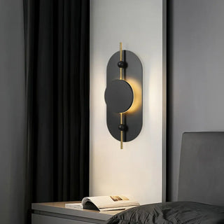 black wood metal wall sconce LED dimmable – contemporary