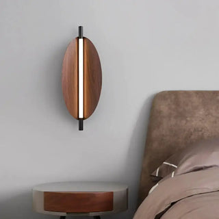 Vertical wood-style LED wall sconce brown – S size 67.5cm height