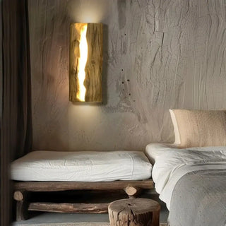 Natural wood acrylic wall light warm white 3000K glow