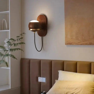 Sadiom natural wood wall sconce – side angle