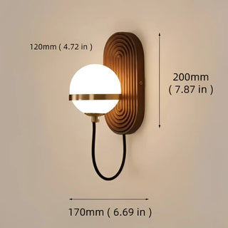 Sadiom LED wood wall sconce natural brown – 3/4 angle