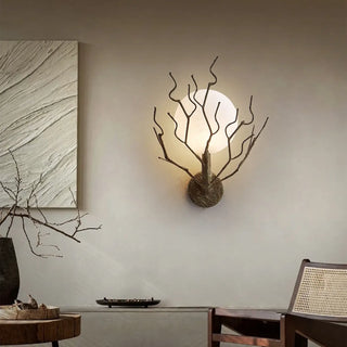Branch design metal wall sconce E27 LED globe white modern