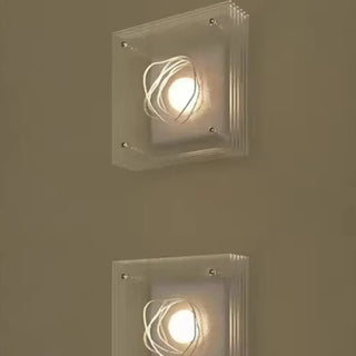 Transparent square wall sconce top view E14 29.5cm