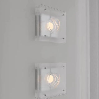 Square wall light installed view beige dimmable