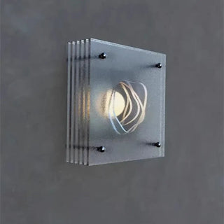 Beige square sconce E14 LED close-up acrylic glass