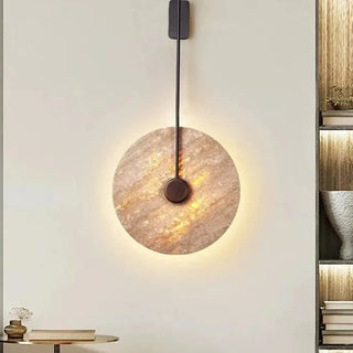 circle stone wall sconce black E27 LED dimmable – design