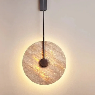 stone circle rod wall sconce black E27 – S 25cm modern