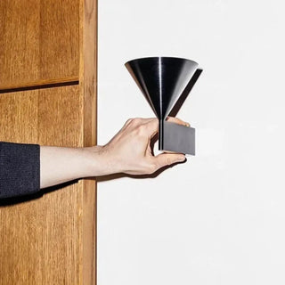 Modern cone wall light LED 12W silver side view