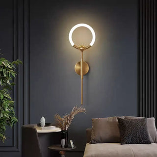 Gold ring wall sconce small A size 25cm warm glow