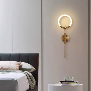 Ring wall sconce C 60cm gold installed view corridor
