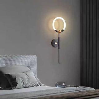 Ring LED wall light B 35cm black modern hallway