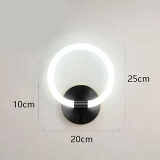 Black ring wall light LED B size 20x35cm contemporary