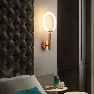 Ring LED wall sconce modern interior warm ambient light