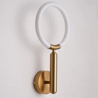 Black ring wall light C size 60cm tall side view