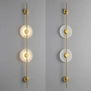 Gold circle wall light LED 120cm acrylic marble