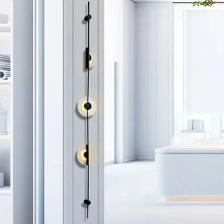 Modern circle wall light LED gold 120cm side view
