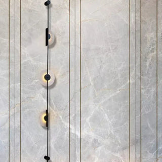 Contemporary LED wall sconce circles marble base