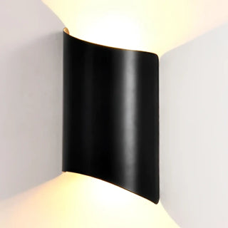Contemporary 2-light LED wall sconce in black aluminum – front