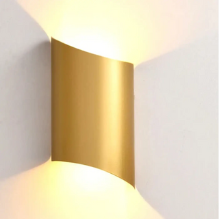 Gold 2-light LED wall sconce 12x18.5cm – bedroom accent view