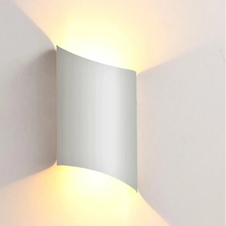 2-light LED wall sconce in white – minimal side angle