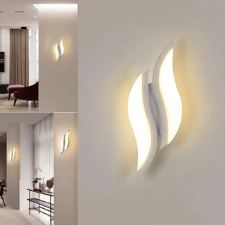 Contemporary white LED wall sconce 20W slim – modern interior front view