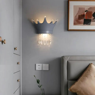 Crown tassel wall sconce LED dimmable – gray resin 16×26cm