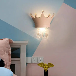Pink crown tassel sconce – LED dimmable children's room