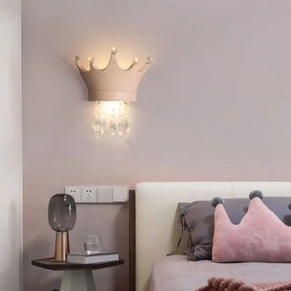 Gray crown wall sconce LED – dimmable resin glass