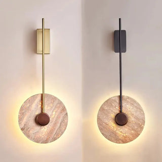 Stone disc wall sconce LED 15W gold black detail