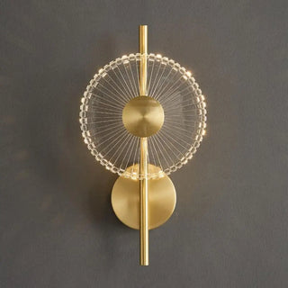 Gold crystal circle wall sconce LED 4W art deco style 36cm diameter