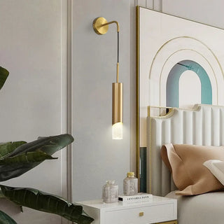 Opal glass wall sconce gold metal modern 6cm diameter