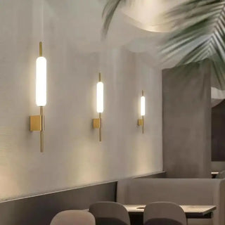 SUTURUS gold vertical wall light architectural LED