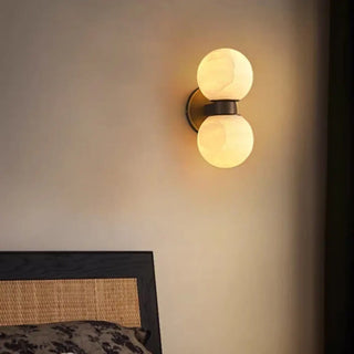 White G9 double ball wall light – marble IP20 warm 3000K
