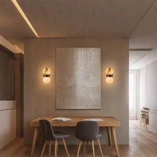 Double ball sconce metal marble – side angle G9 LED