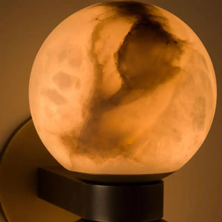 Marble wall sconce double ball – white size S top view