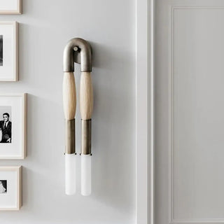 Designer double tube wall sconce metal geometric