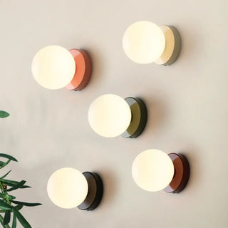 Rounded shade wall sconce G9 pastel colors detail view
