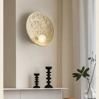 Elegant white wall sconce G4 installed view bedroom