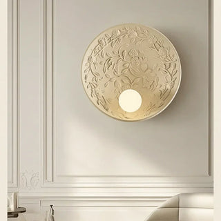Beige resin glass wall sconce G4 23cm modern