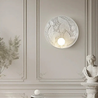 Resin glass disc wall sconce G4 LED white elegant