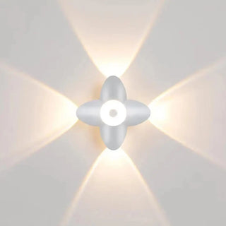 Modern flower LED wall sconce white aluminum IP20 – front view