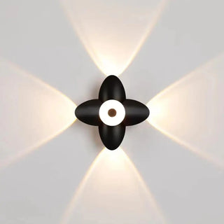 Flower wall light LED black aluminum 4-8W – angle view