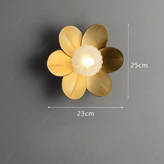 Gold flower wall sconce size C – compact living room light
