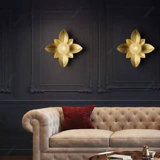 Gold petal wall lamp – side angle art modern design
