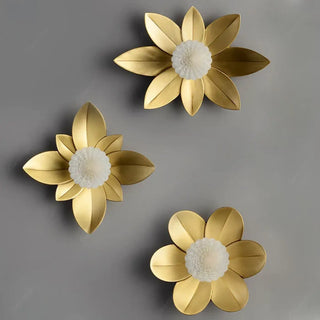 Floral gold wall sconce – flower wall art LED light
