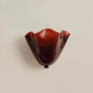 red Art Deco flower wall light E27 glass – retro