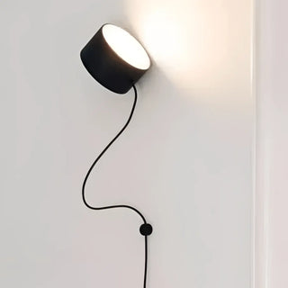 Sourdity black flexible LED wall sconce long cable – front view