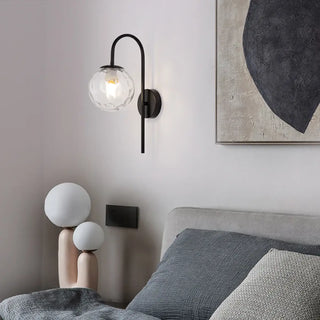 Opal globe wall sconce soft diffused light close-up