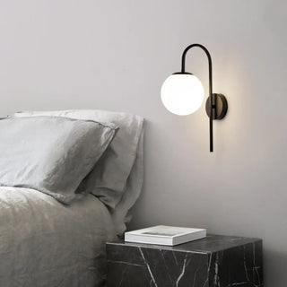 Gold opal globe wall sconce E27 acrylic metal 40cm
