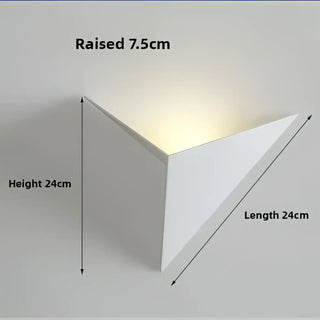 Geometric LED wall sconce detail — modern metal black and white fixture